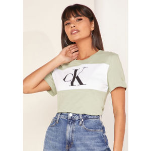 Calvin Klein dámské zelené tričko Monogram - XS (L9A)